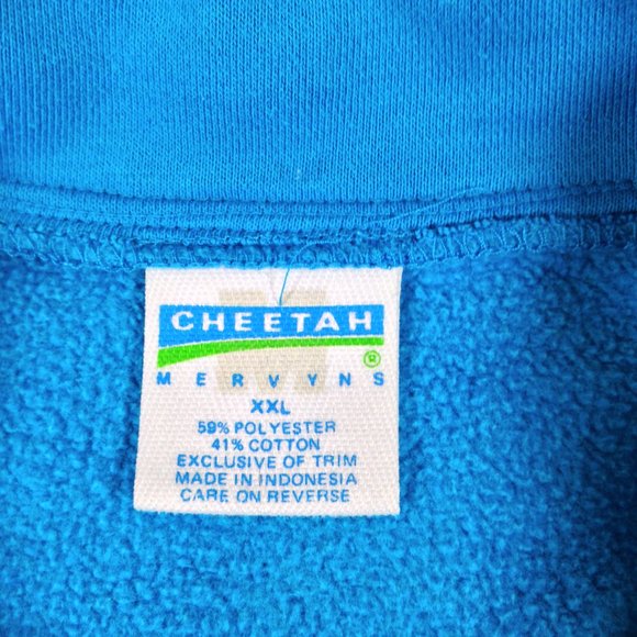 Cheetah by Mervyns Vintage 90's Mens Pullover Sweater  Tu-tone Blue Sz 2XL - Picture 6 of 6